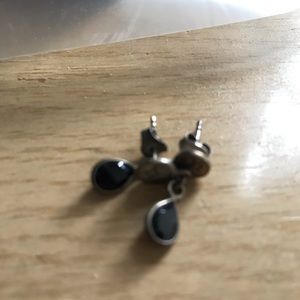 Black onyx and silver earrings
